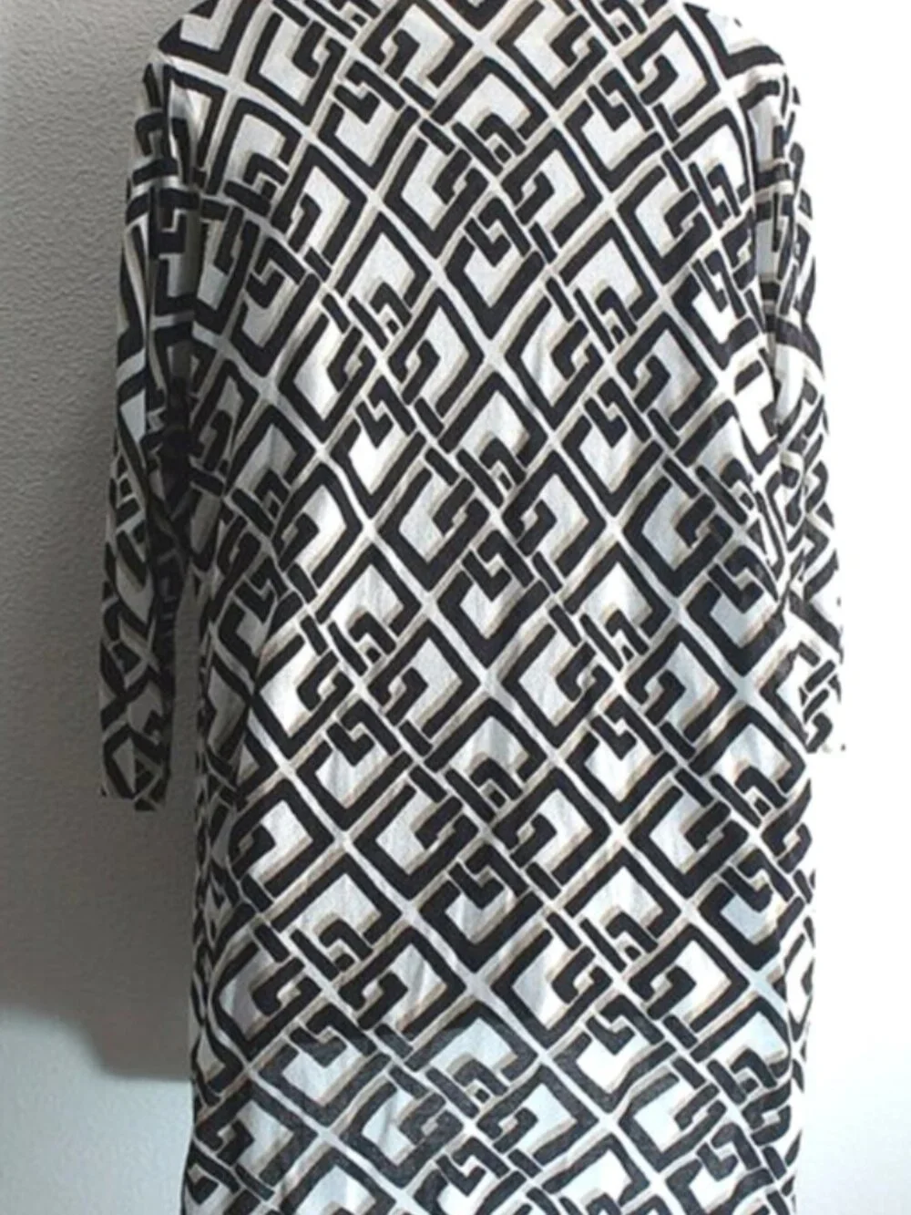 Chico's Black White Chain Pattern Geometric Tank/CardiganTwinset size 2